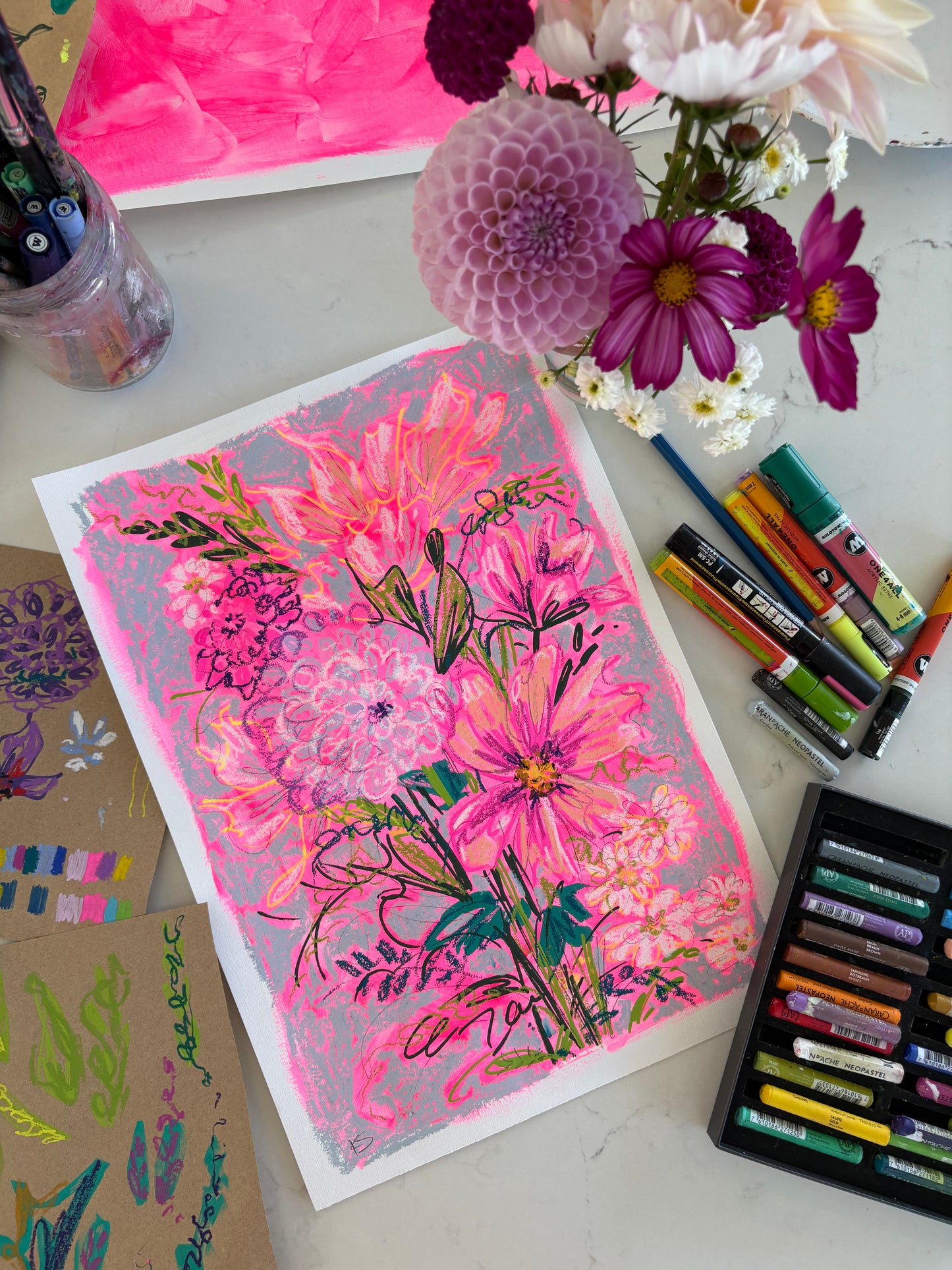 ‘Peace’ A3 original art framed